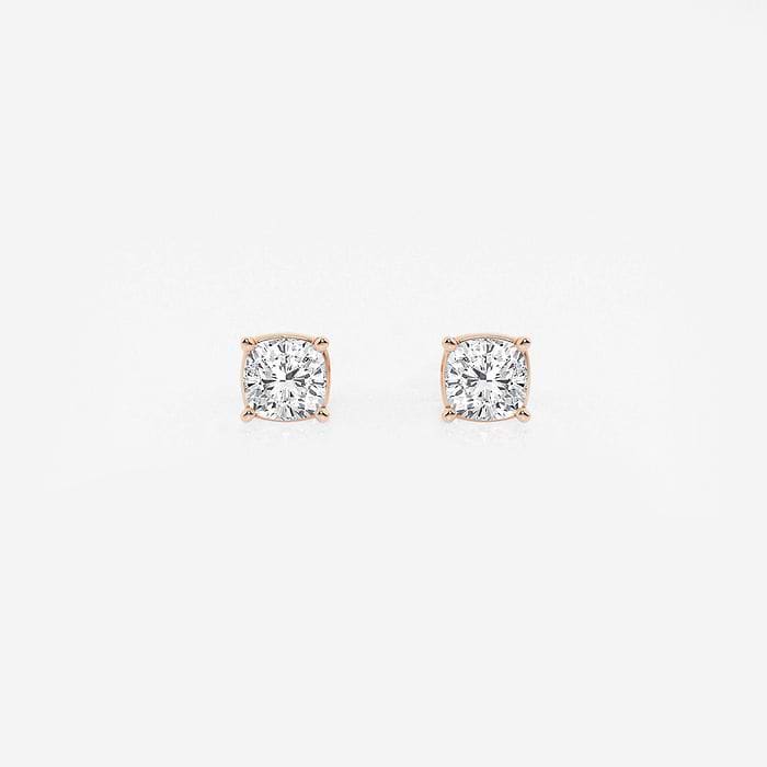 Solitaire Cushion Stud Earrings