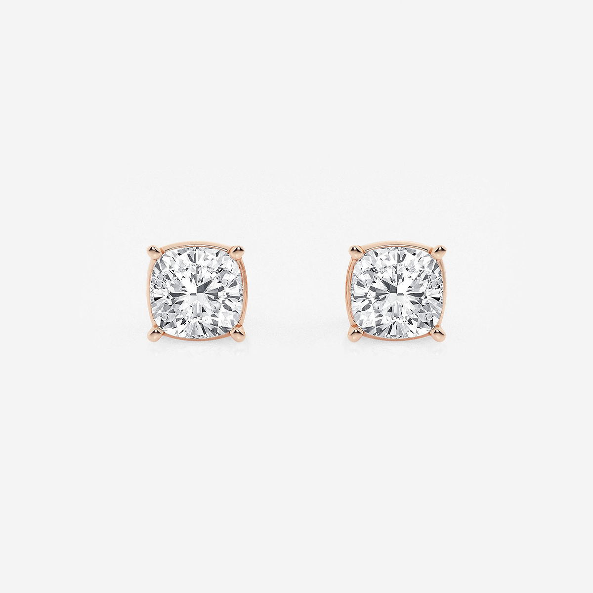 1 1/2 ctw Cushion Lab Grown Diamond Solitaire Stud Earrings