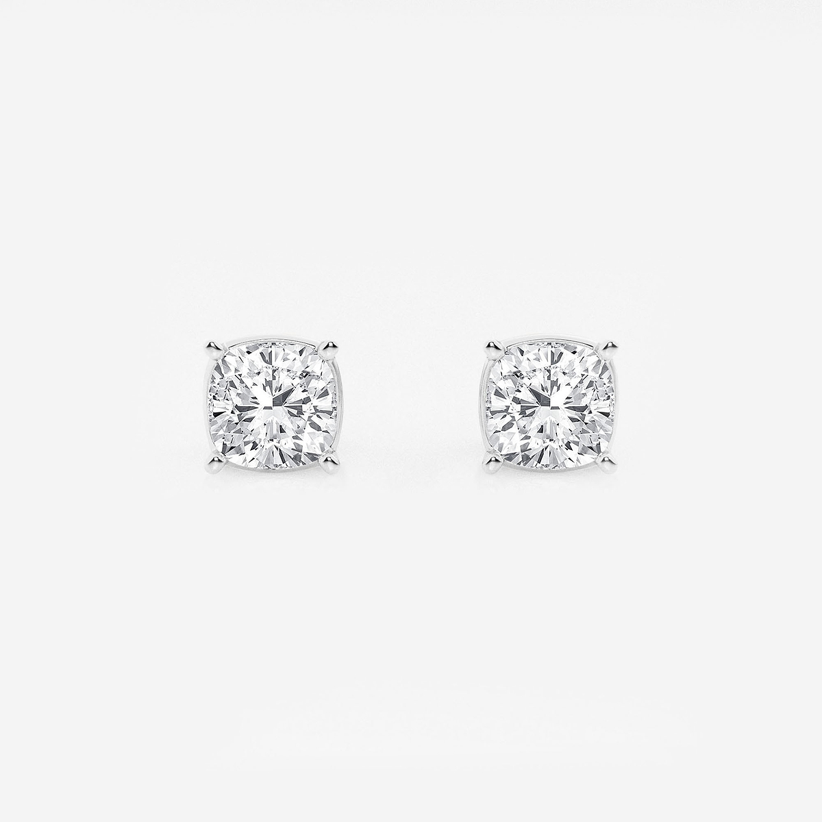 1 1/2 ctw Cushion Lab Grown Diamond Solitaire Stud Earrings