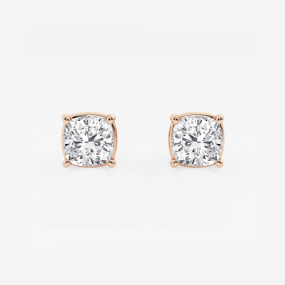 2 ctw Cushion Lab Grown Diamond Solitaire Certified Stud Earrings