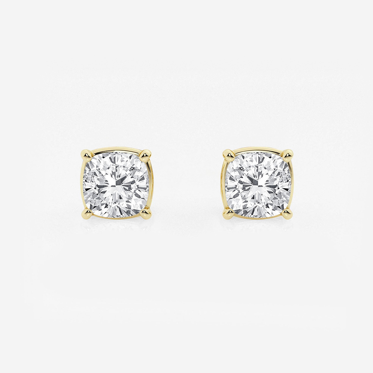 2 ctw Cushion Lab Grown Diamond Solitaire Certified Stud Earrings