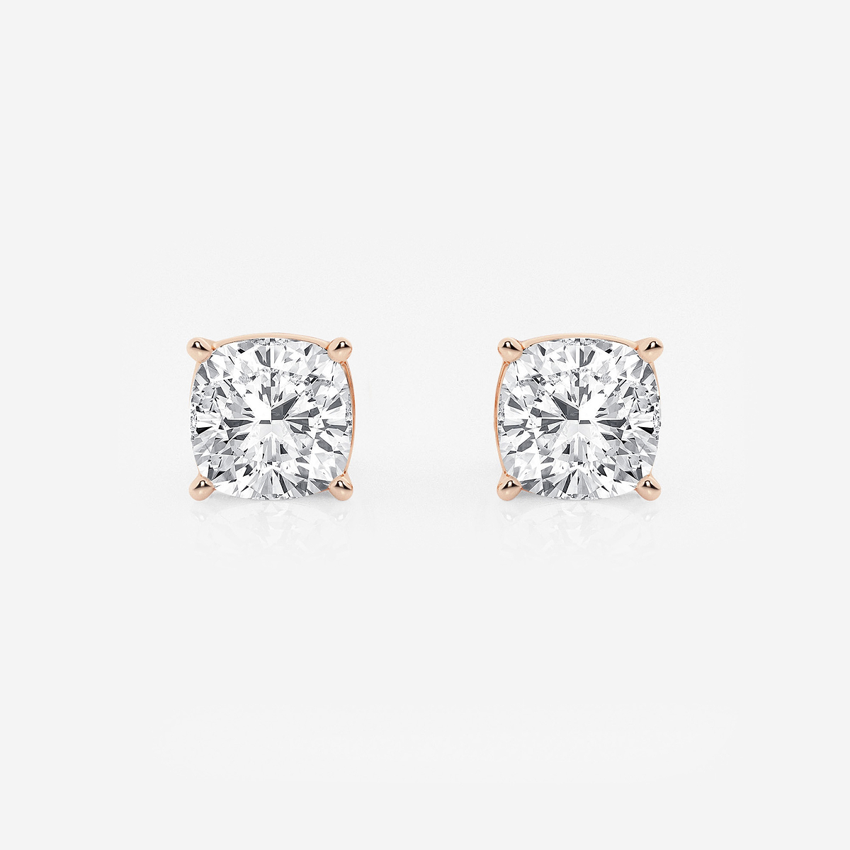 3 ctw Cushion Lab Grown Diamond Solitaire Certified Stud Earrings