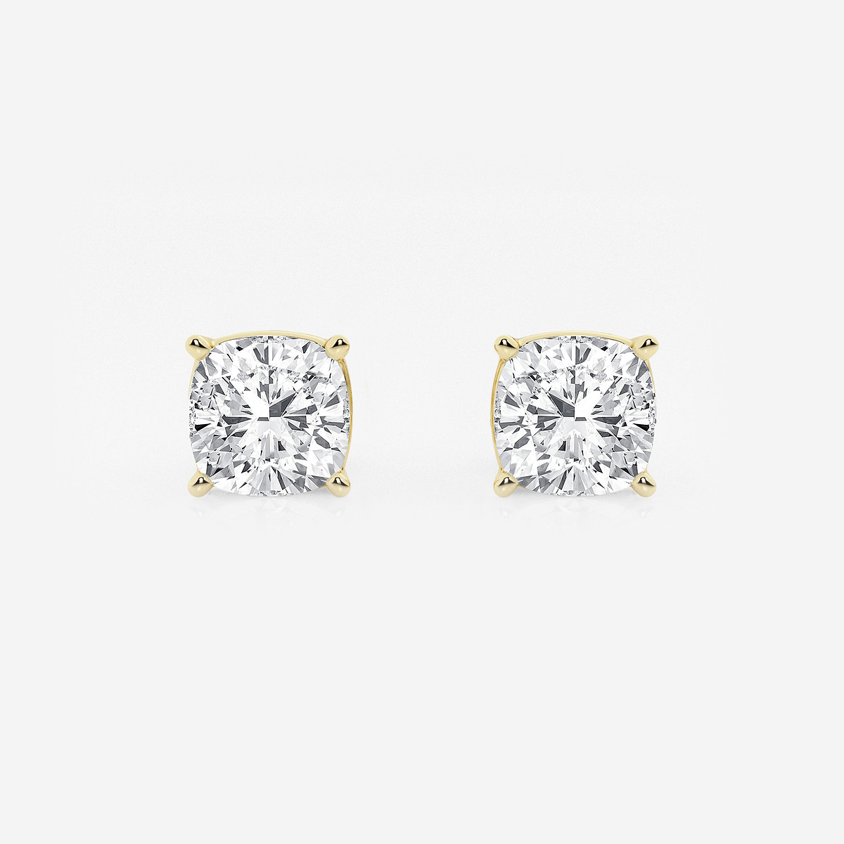 3 ctw Cushion Lab Grown Diamond Solitaire Certified Stud Earrings