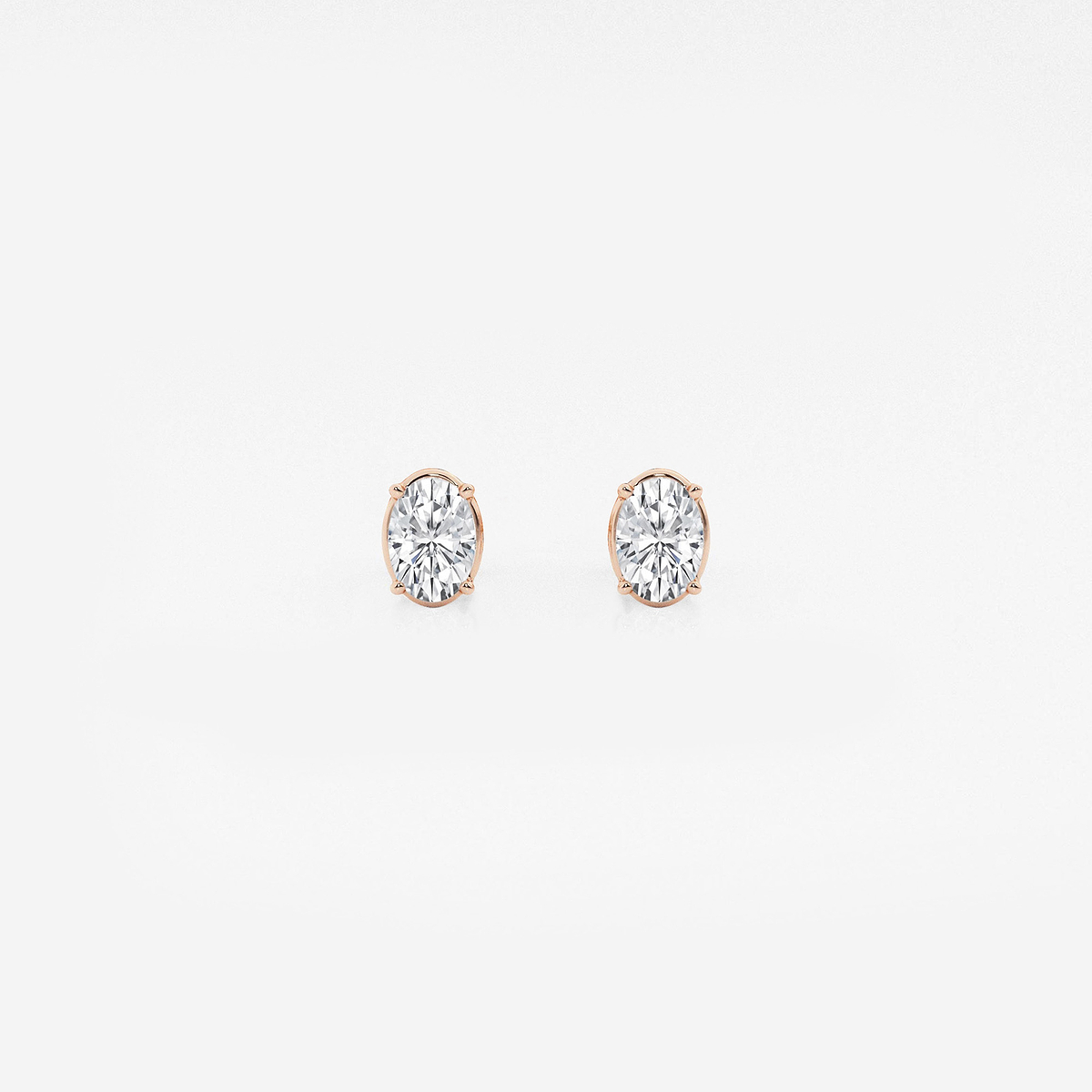 1/2 ctw Oval Lab Grown Diamond Solitaire Stud Earrings