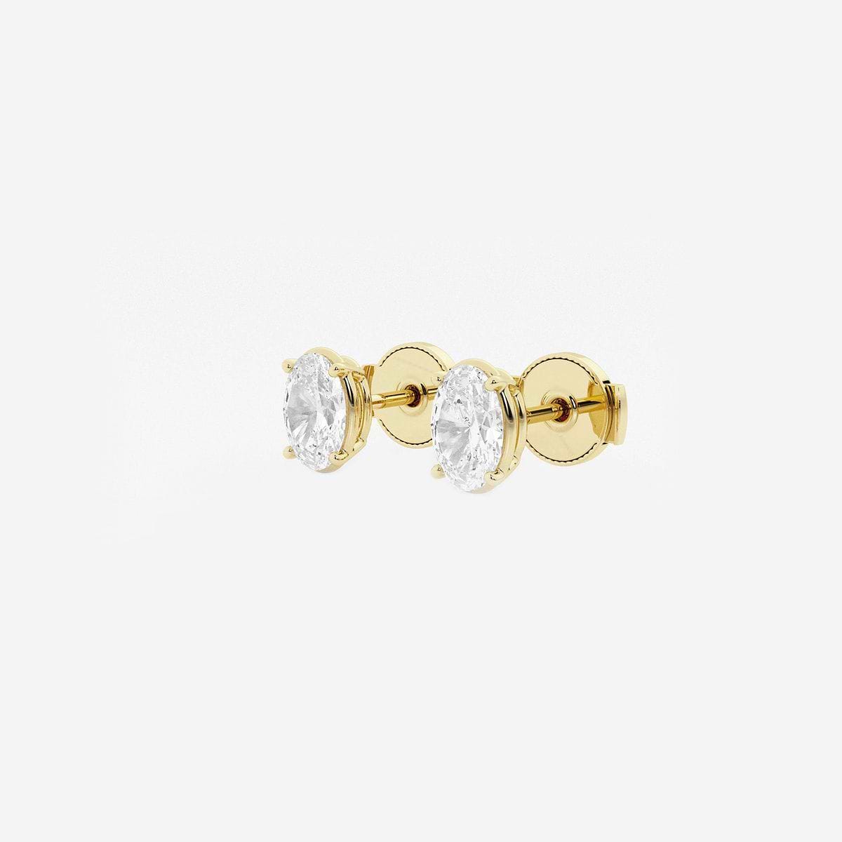 Additional Image 1 for  1 ctw Oval Lab Grown Diamond Solitaire Stud Earrings