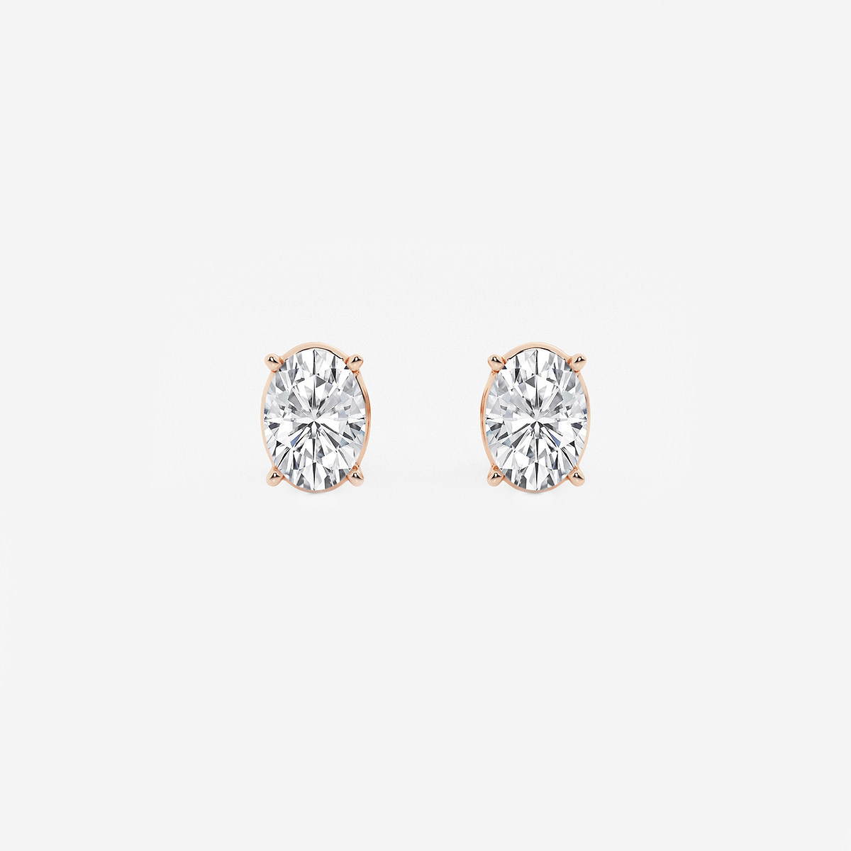 1 1/2 ctw Oval Lab Grown Diamond Solitaire Stud Earrings