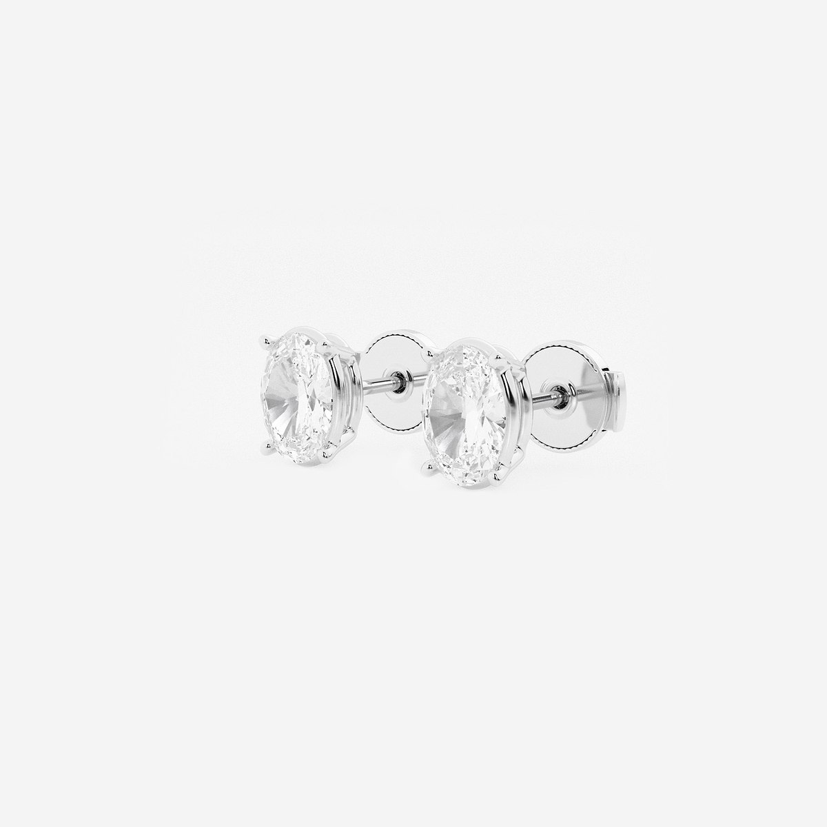 Additional Image 1 for  1 1/2 ctw Oval Lab Grown Diamond Solitaire Stud Earrings