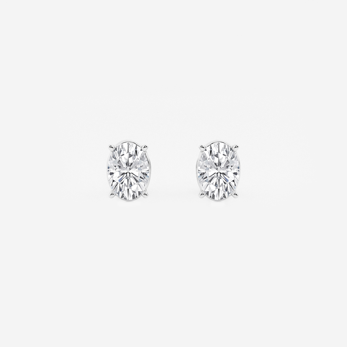 1 1/2 ctw Oval Lab Grown Diamond Solitaire Stud Earrings