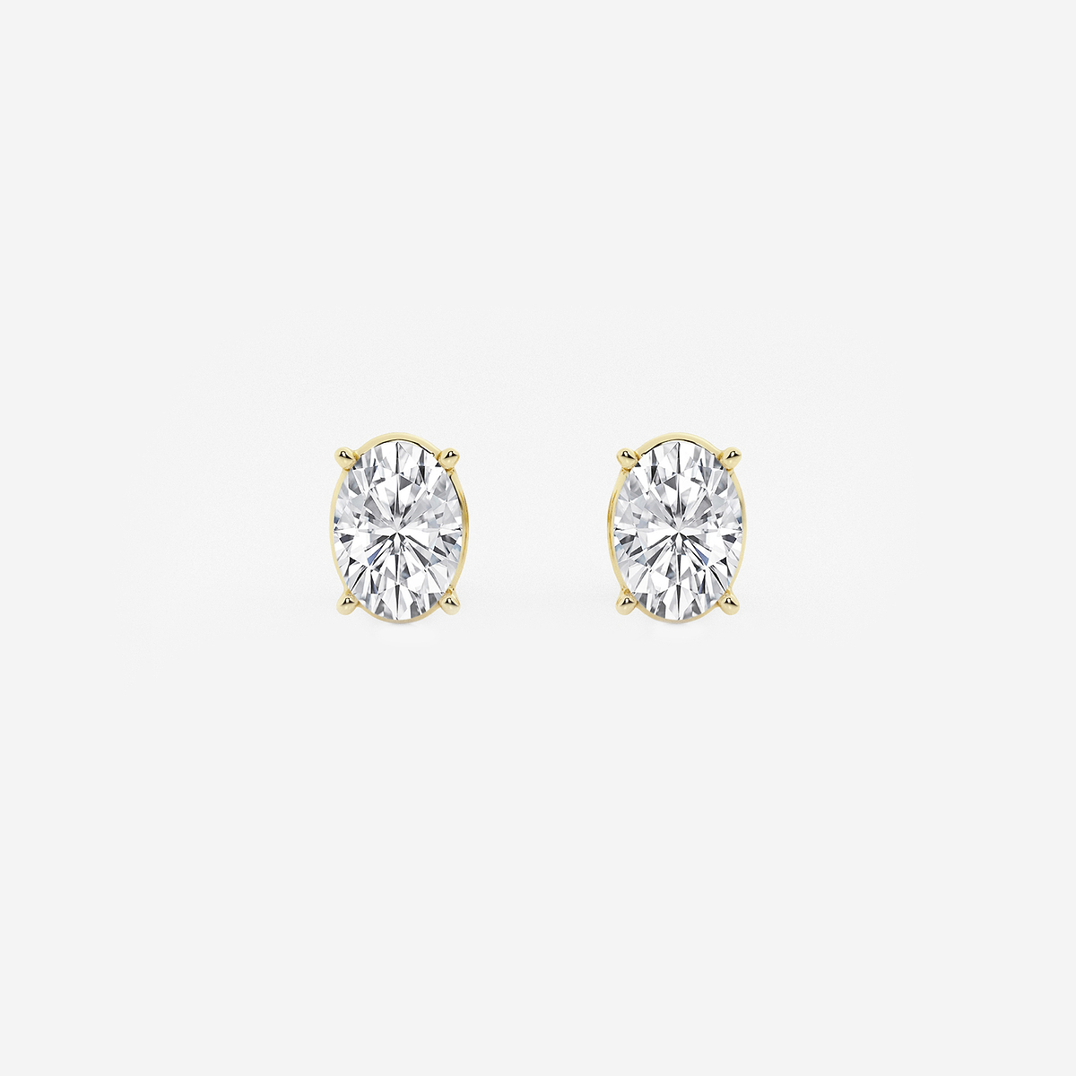 1 1/2 ctw Oval Lab Grown Diamond Solitaire Stud Earrings