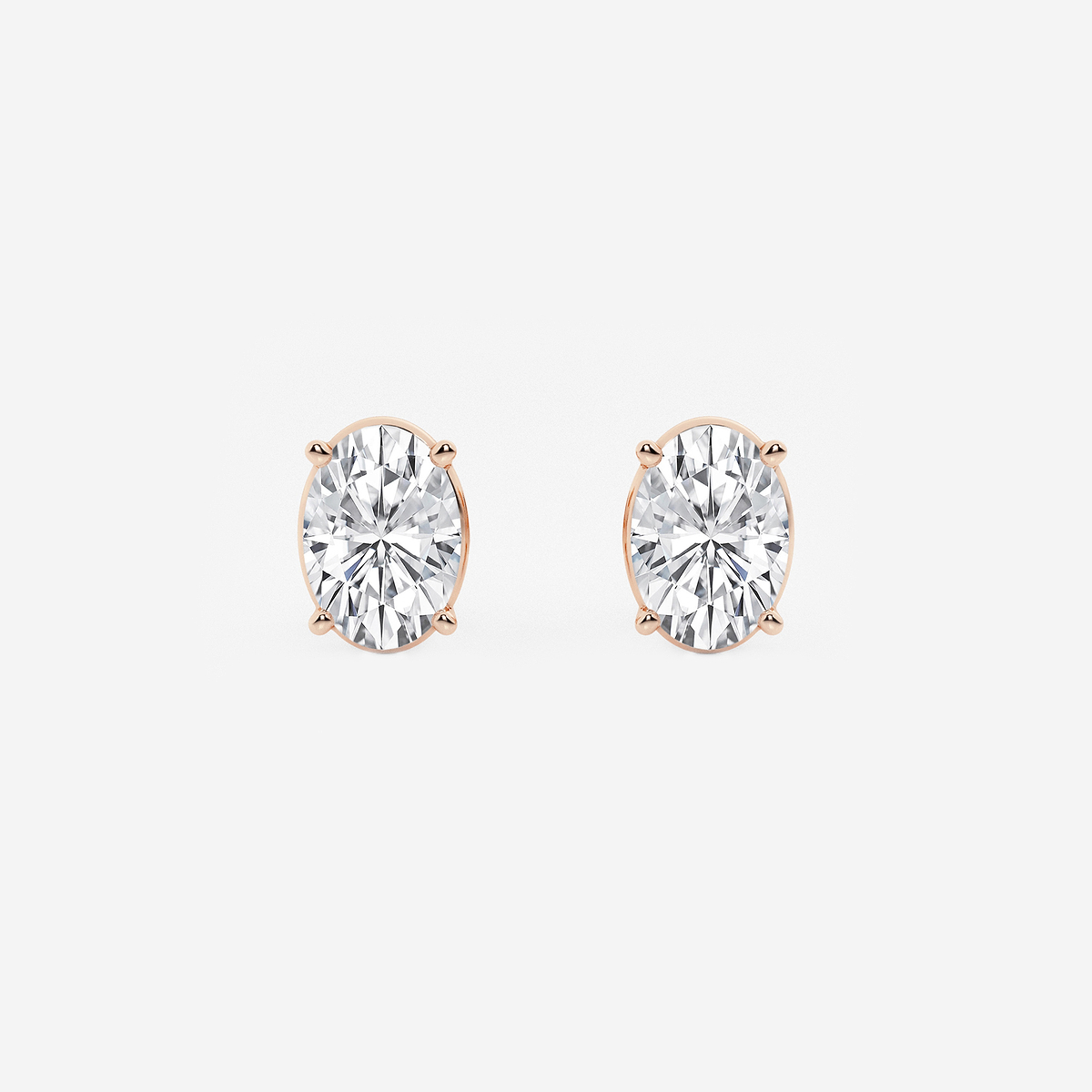 3 ctw Oval Lab Grown Diamond Solitaire Certified Stud Earrings