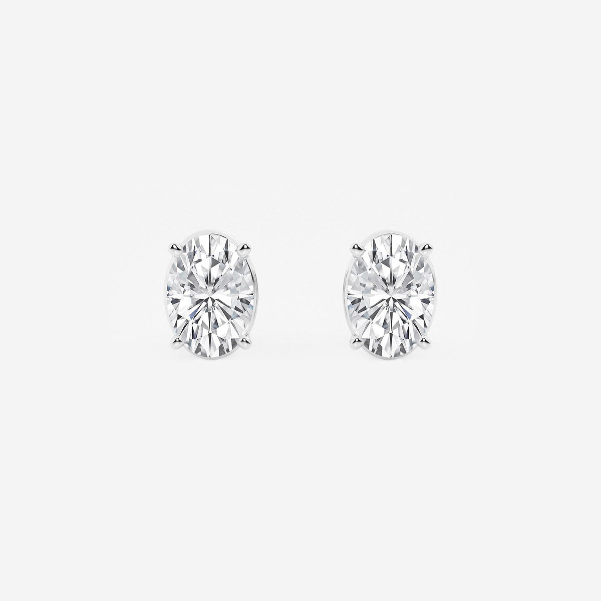 3 ctw Oval Lab Grown Diamond Solitaire Certified Stud Earrings