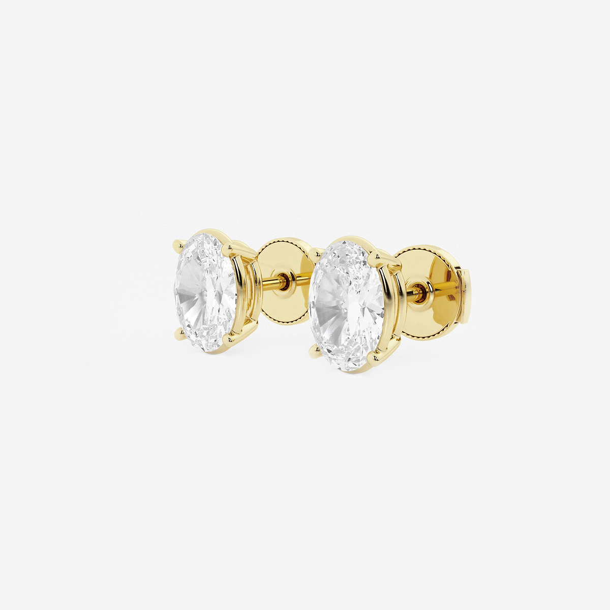 Additional Image 1 for  3 ctw Oval Lab Grown Diamond Solitaire Certified Stud Earrings