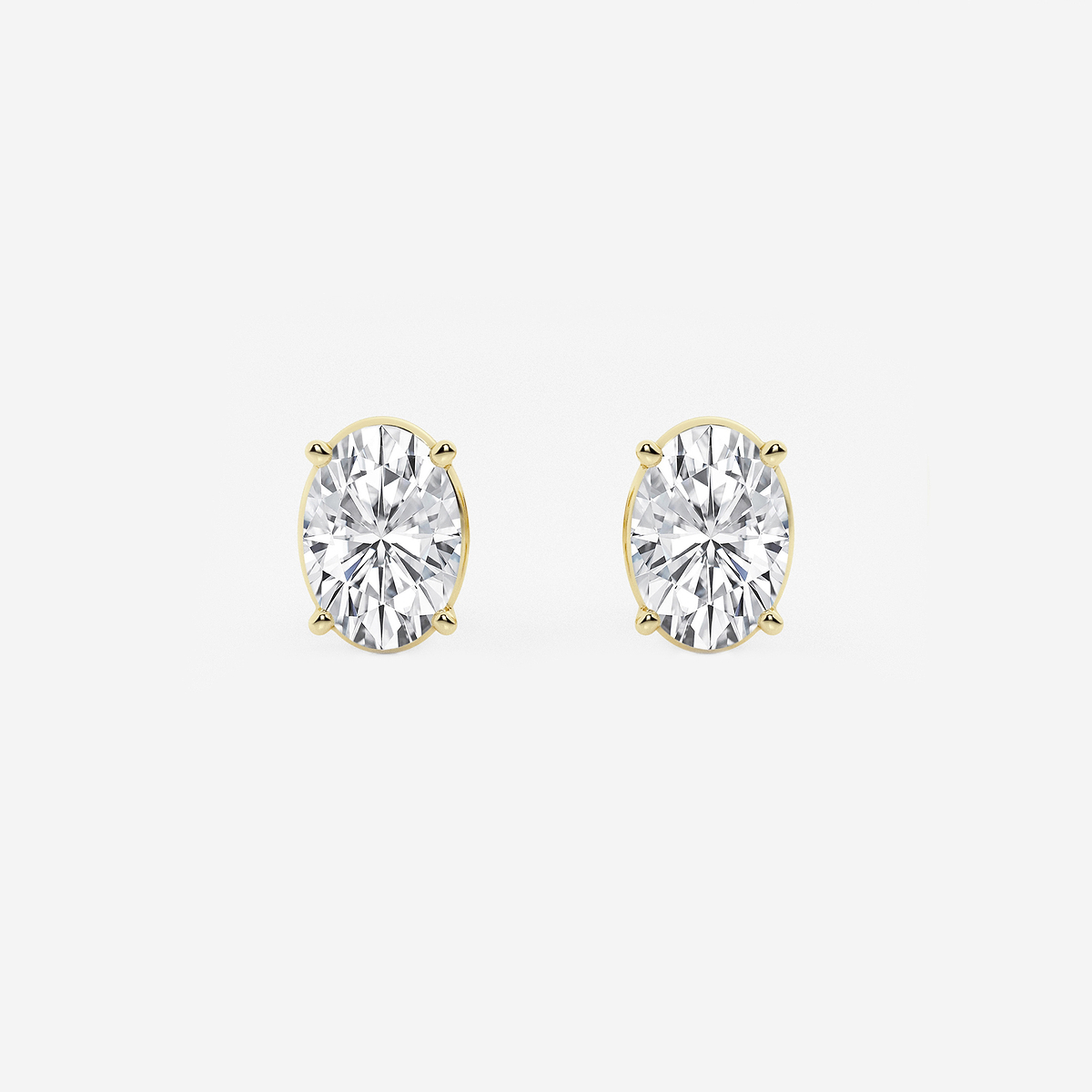 3 ctw Oval Lab Grown Diamond Solitaire Certified Stud Earrings