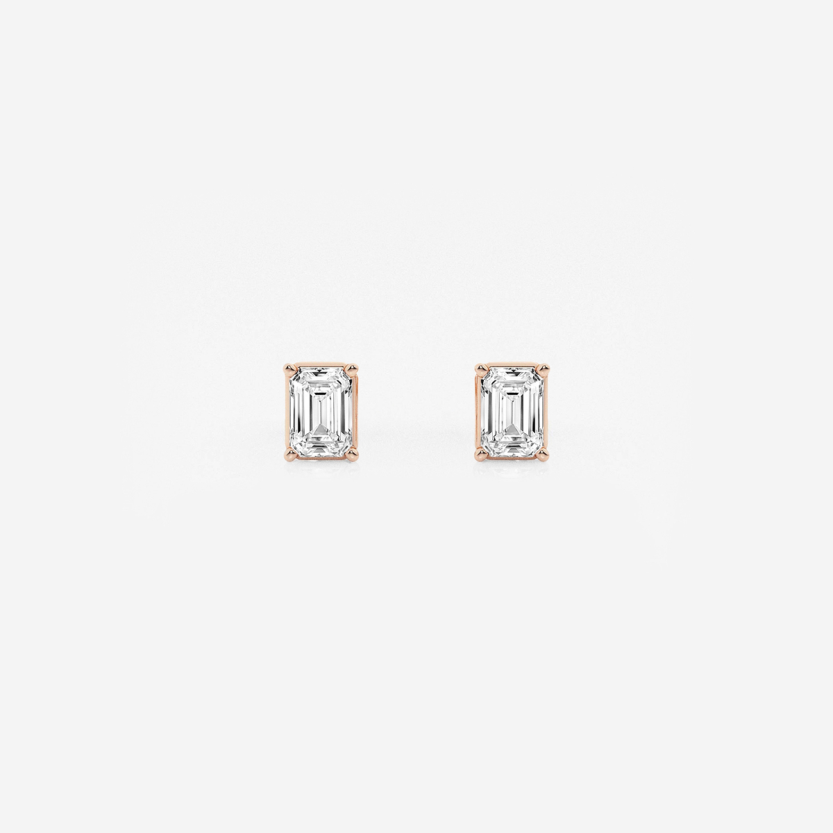 1/2 ctw Emerald Lab Grown Diamond Solitaire Stud Earrings