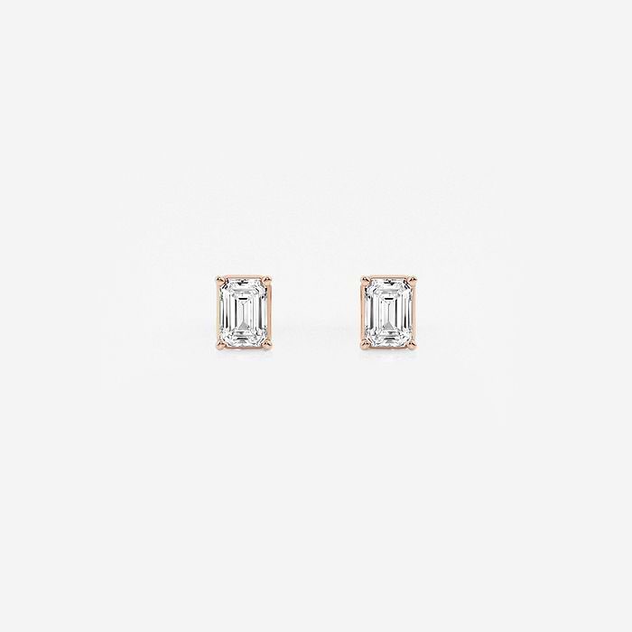 Solitaire Emerald Stud Earrings