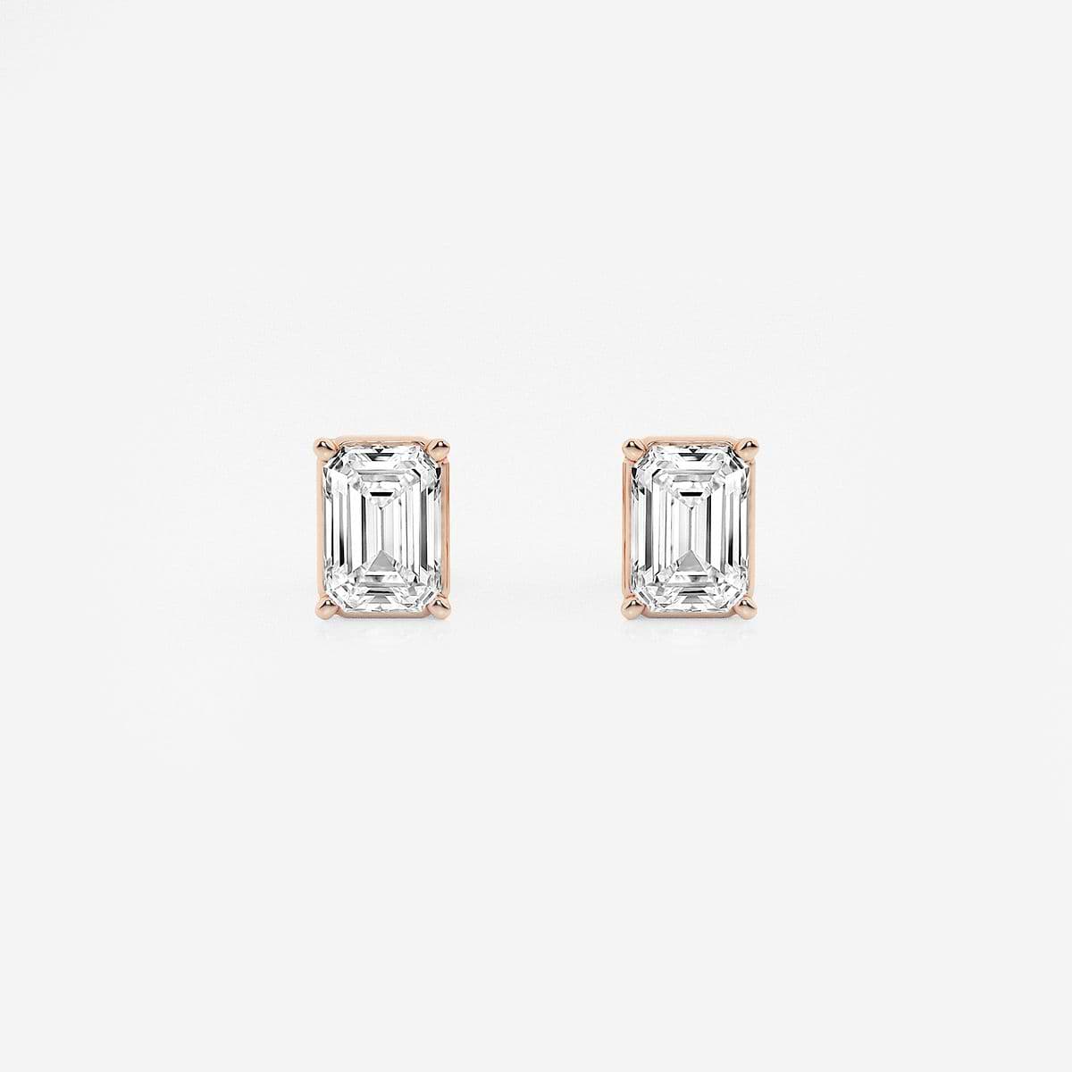 1 1/2 ctw Emerald Lab Grown Diamond Solitaire Stud Earrings