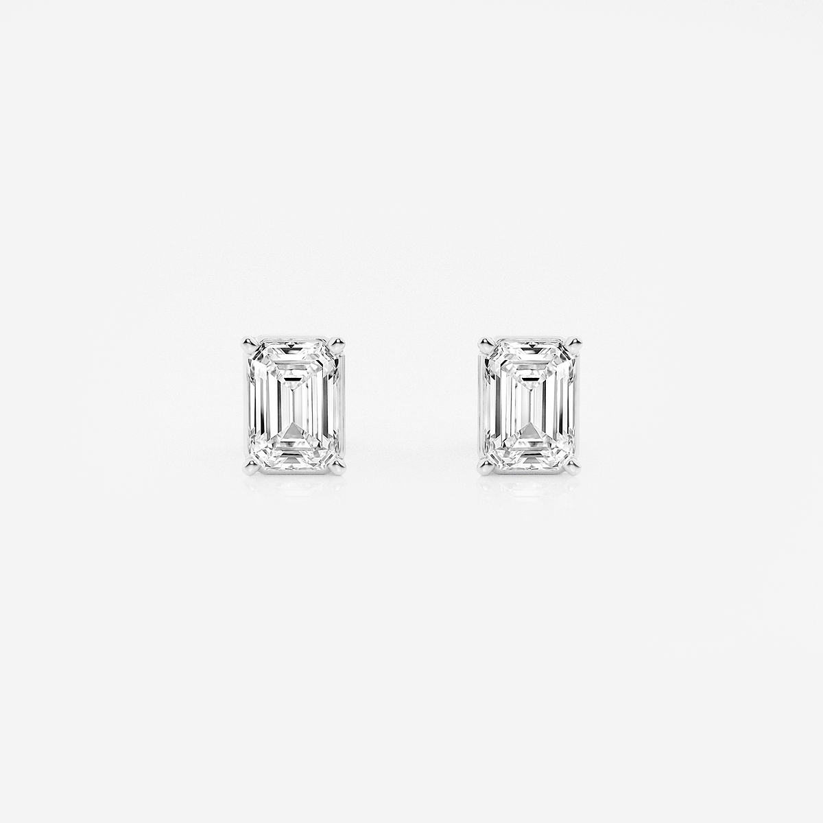 1 1/2 ctw Emerald Lab Grown Diamond Solitaire Stud Earrings