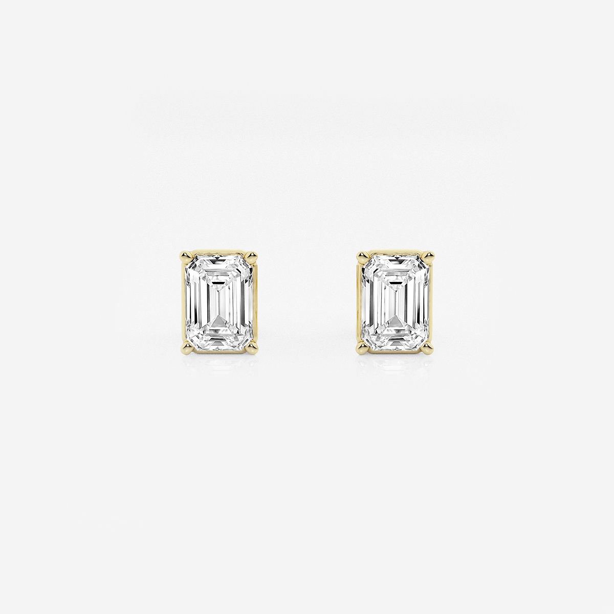 1 1/2 ctw Emerald Lab Grown Diamond Solitaire Stud Earrings