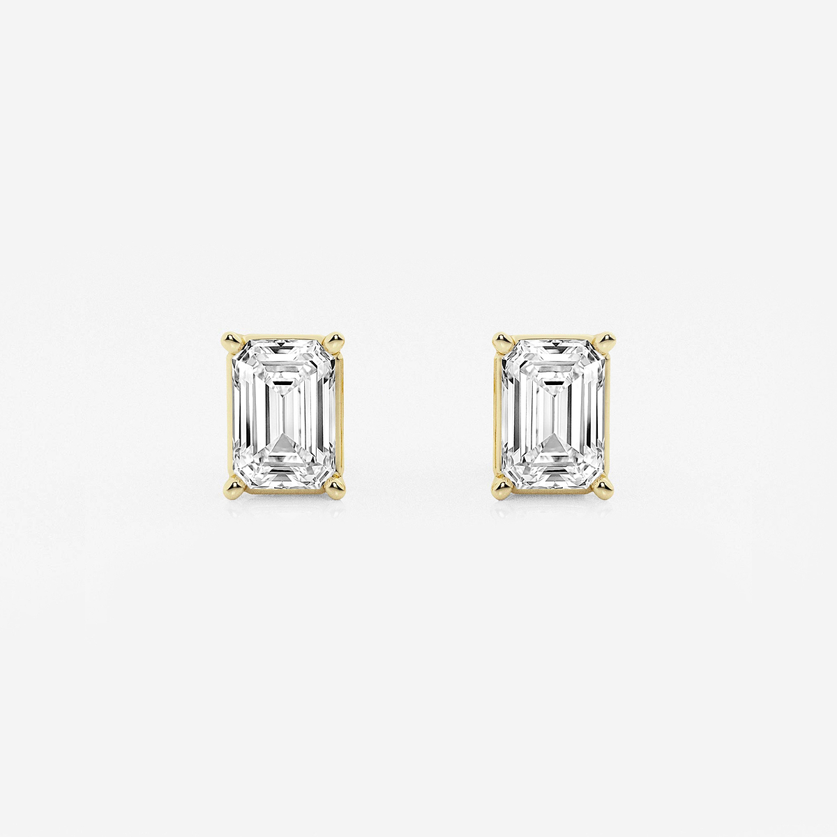 2 ctw Emerald Lab Grown Diamond Solitaire Certified Stud Earrings