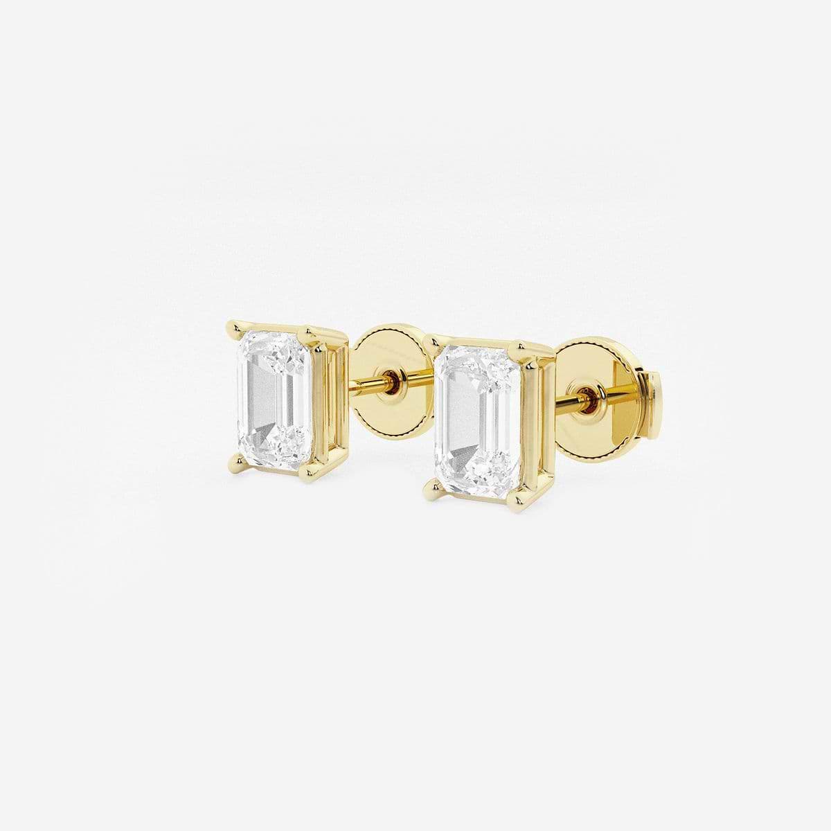 Additional Image 1 for  2 ctw Emerald Lab Grown Diamond Solitaire Certified Stud Earrings