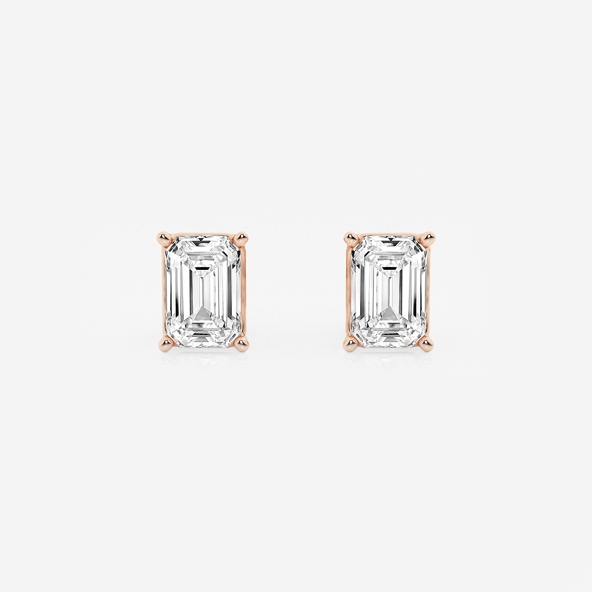 3 ctw Emerald Lab Grown Diamond Solitaire Certified Stud Earrings