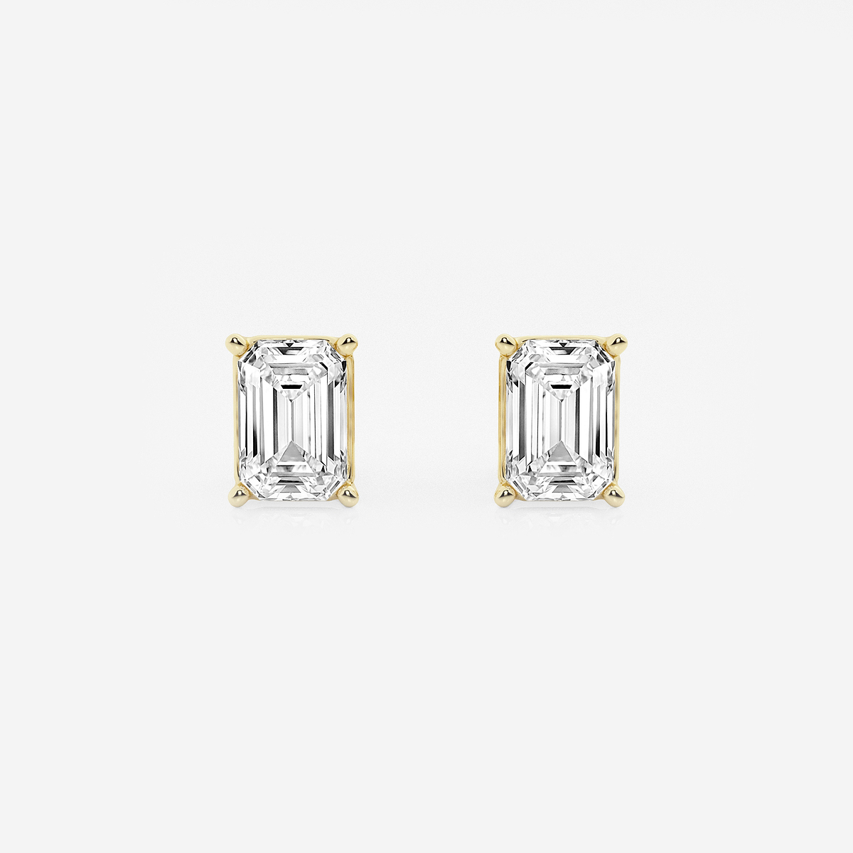 3 ctw Emerald Lab Grown Diamond Solitaire Certified Stud Earrings