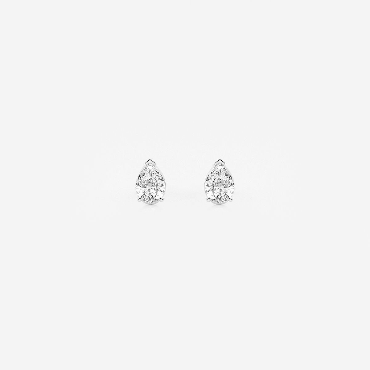1/2 ctw Pear Lab Grown Diamond Solitaire Stud Earrings 14K White Gold, FG, VS2+