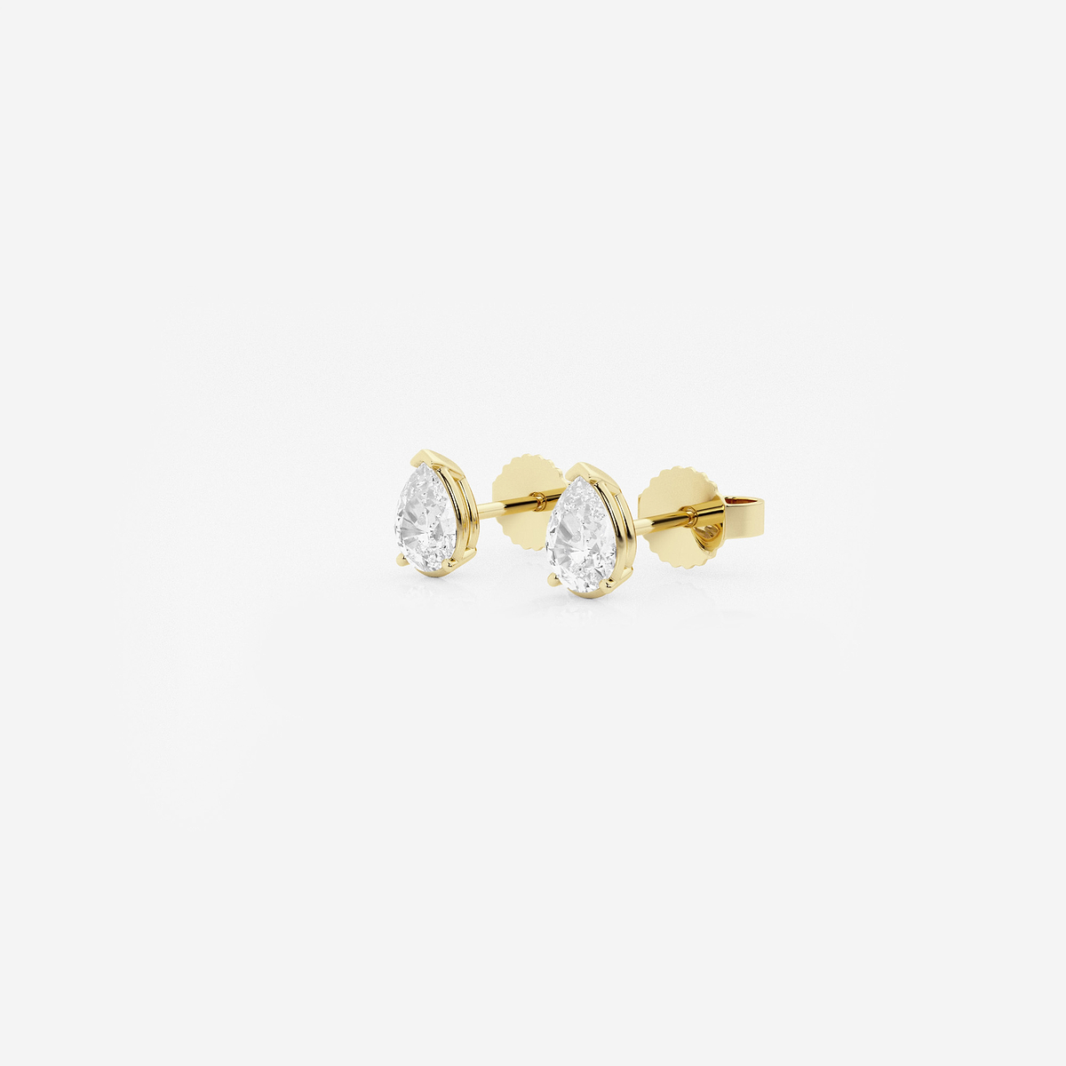 Additional Image 1 for  1/2 ctw Pear Lab Grown Diamond Solitaire Stud Earrings