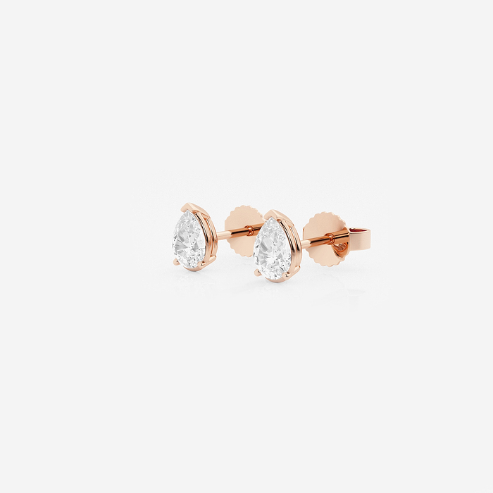 Pear Studs - 1/2 ctw Pear Lab Grown Diamond Solitaire Stud Earrings