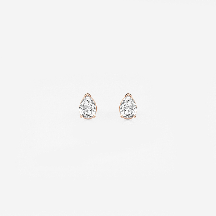 Pear Studs - 1/2 ctw Pear Lab Grown Diamond Solitaire Stud Earrings