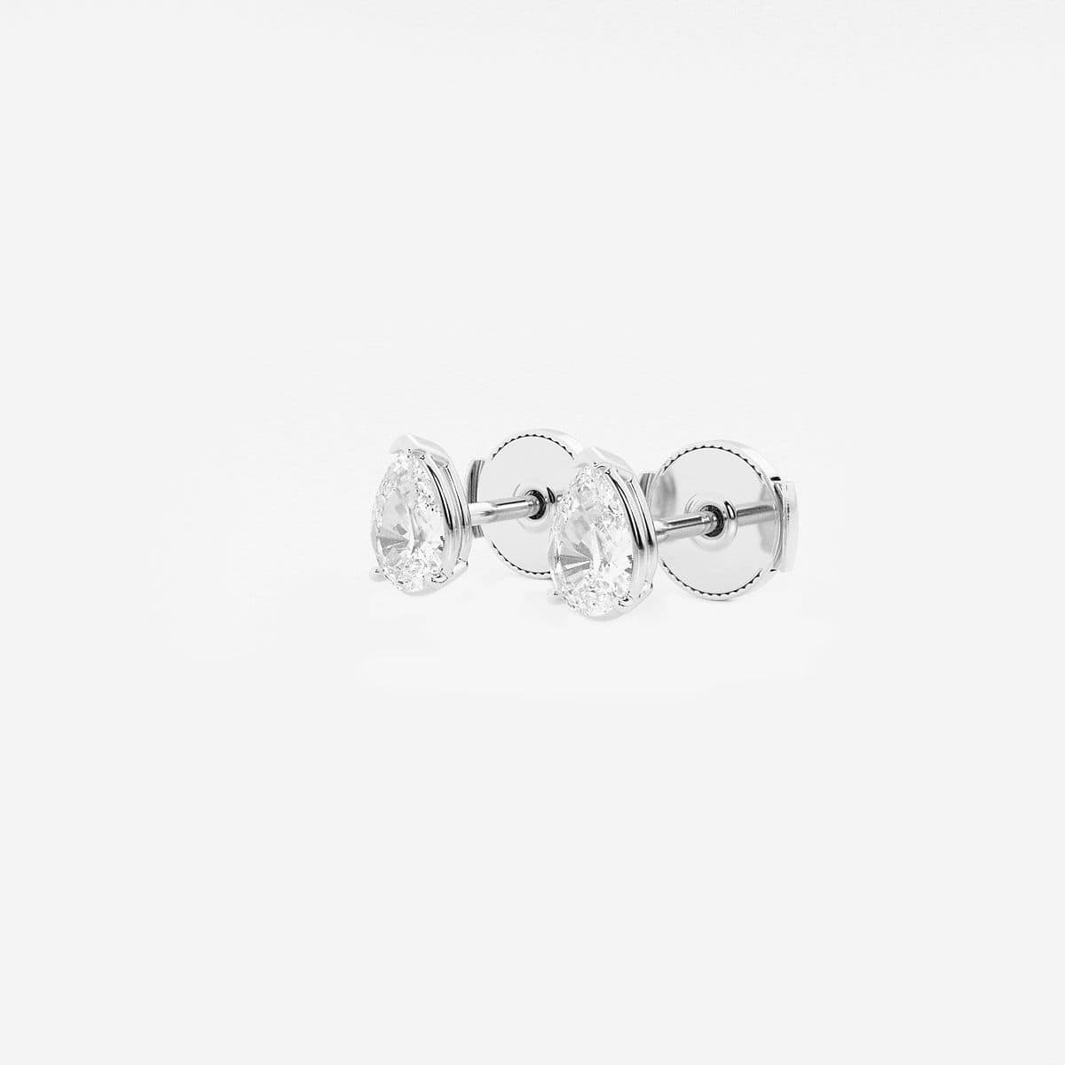 Additional Image 1 for  1 ctw Pear Lab Grown Diamond Solitaire Stud Earrings