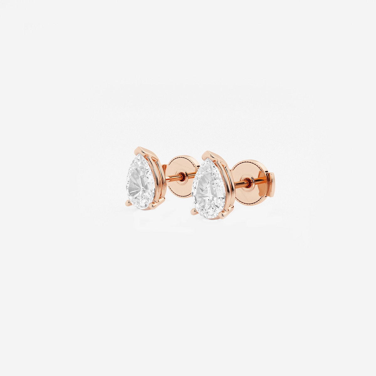 Additional Image 1 for  1 1/2 ctw Pear Lab Grown Diamond Solitaire Stud Earrings