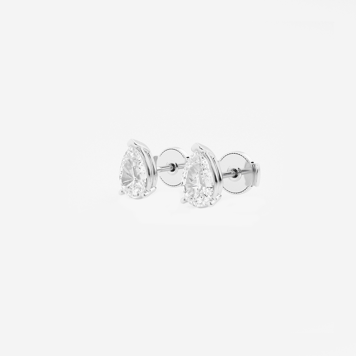 Additional Image 1 for  1 1/2 ctw Pear Lab Grown Diamond Solitaire Stud Earrings