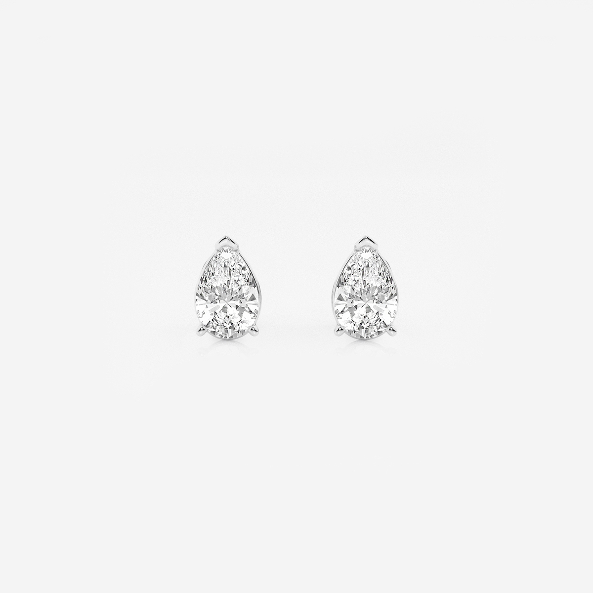 1 1/2 ctw Pear Lab Grown Diamond Solitaire Stud Earrings