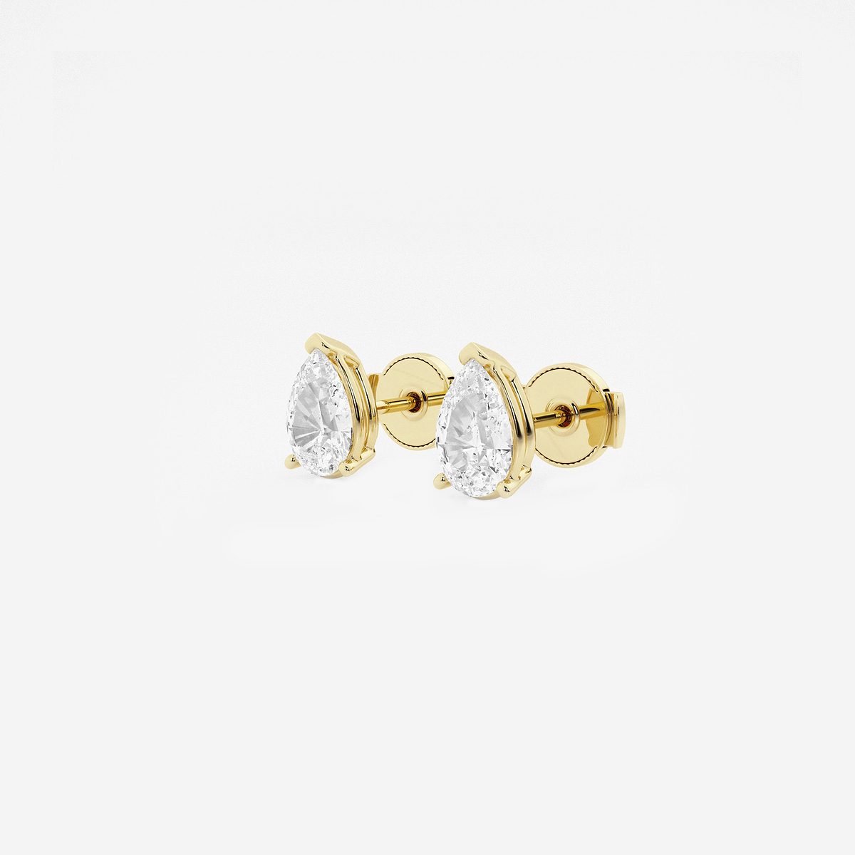 Additional Image 1 for  1 1/2 ctw Pear Lab Grown Diamond Solitaire Stud Earrings