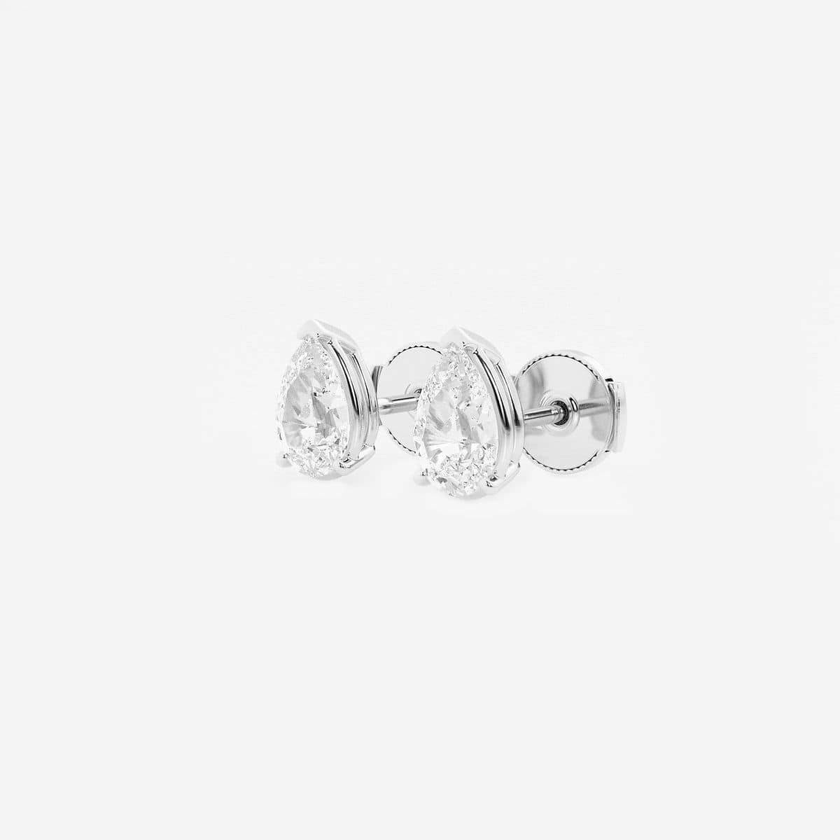 Additional Image 1 for  2 ctw Pear Lab Grown Diamond Solitaire Certified Stud Earrings