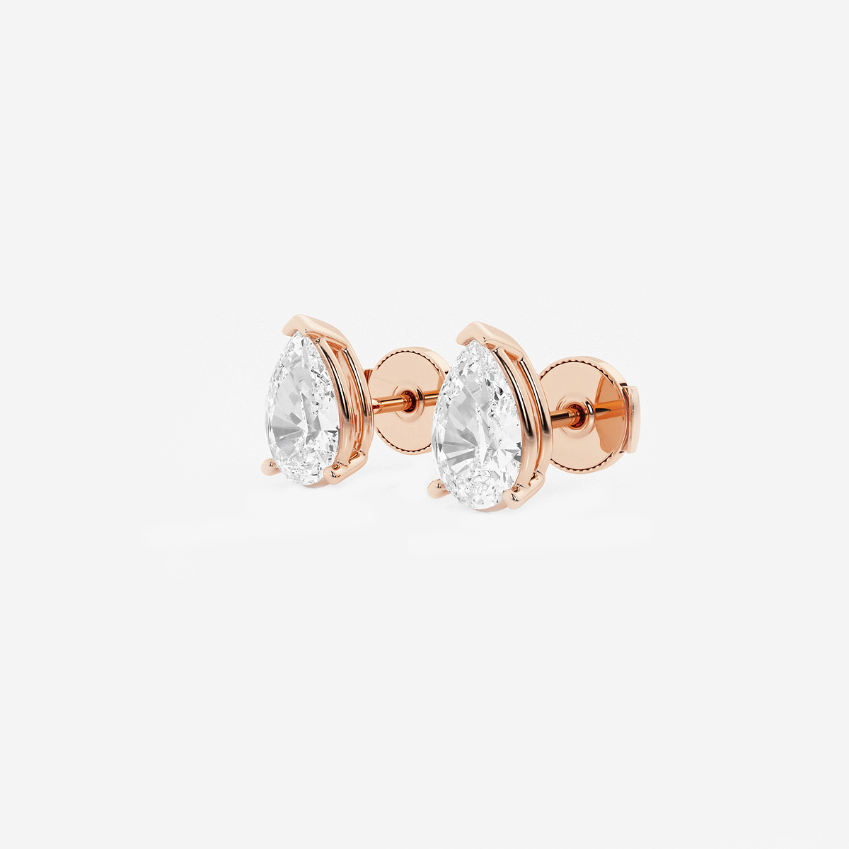 Additional Image 1 for  3 ctw Pear Lab Grown Diamond Solitaire Certified Stud Earrings