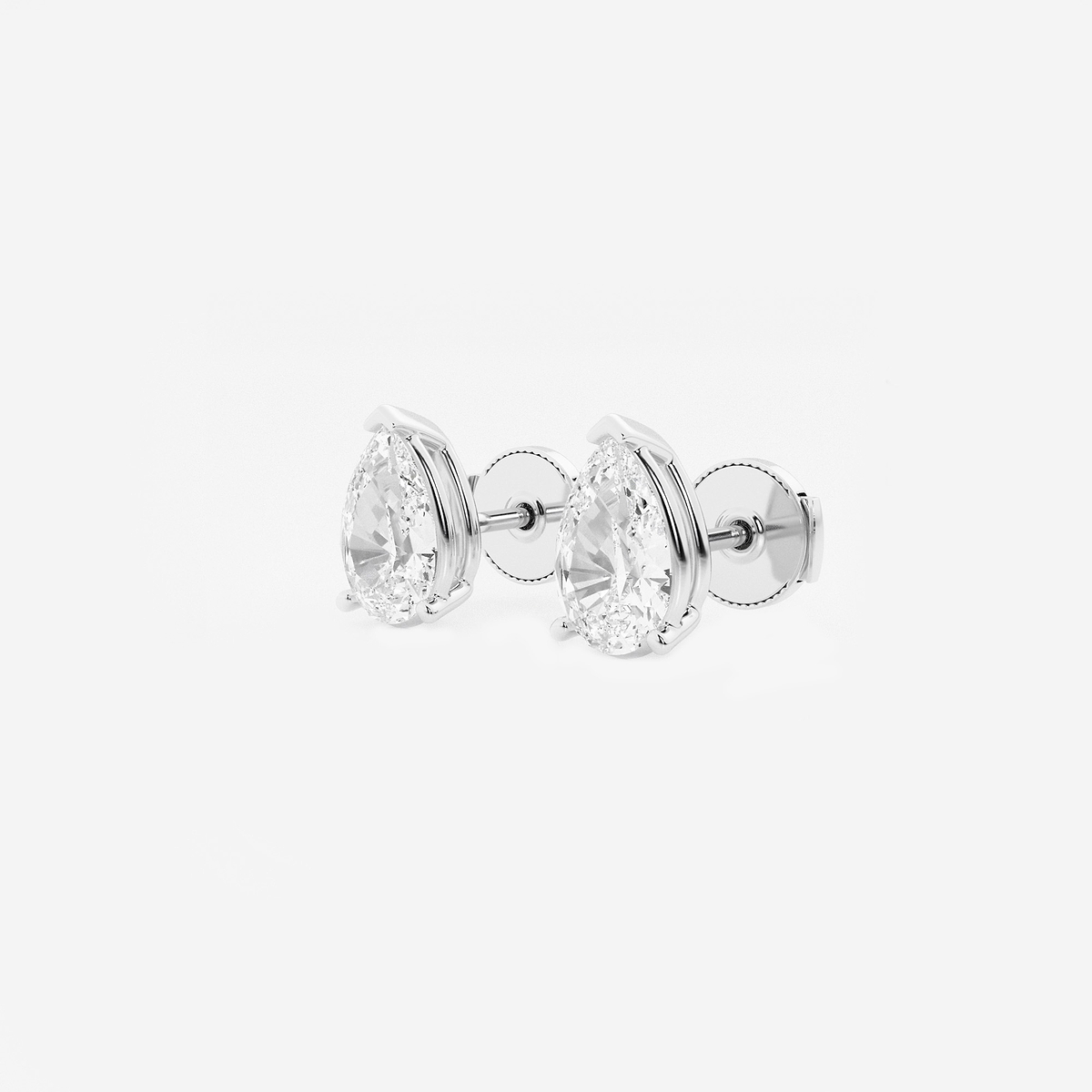 Additional Image 1 for  3 ctw Pear Lab Grown Diamond Solitaire Certified Stud Earrings