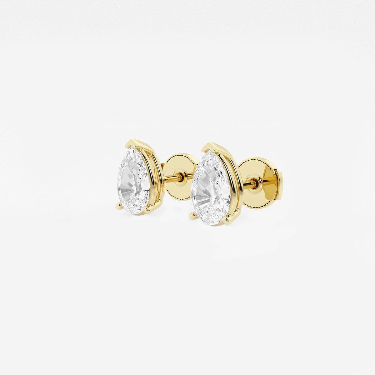 3 ctw Pear Lab Grown Diamond Solitaire Certified Stud