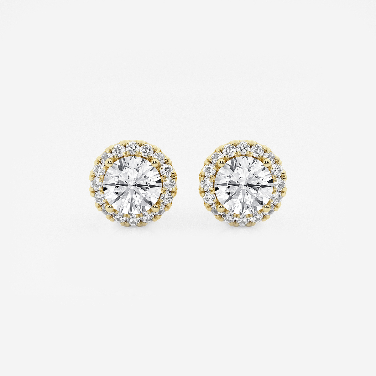 1 1/5 ctw Round Lab Grown Diamond Halo Stud Earrings
