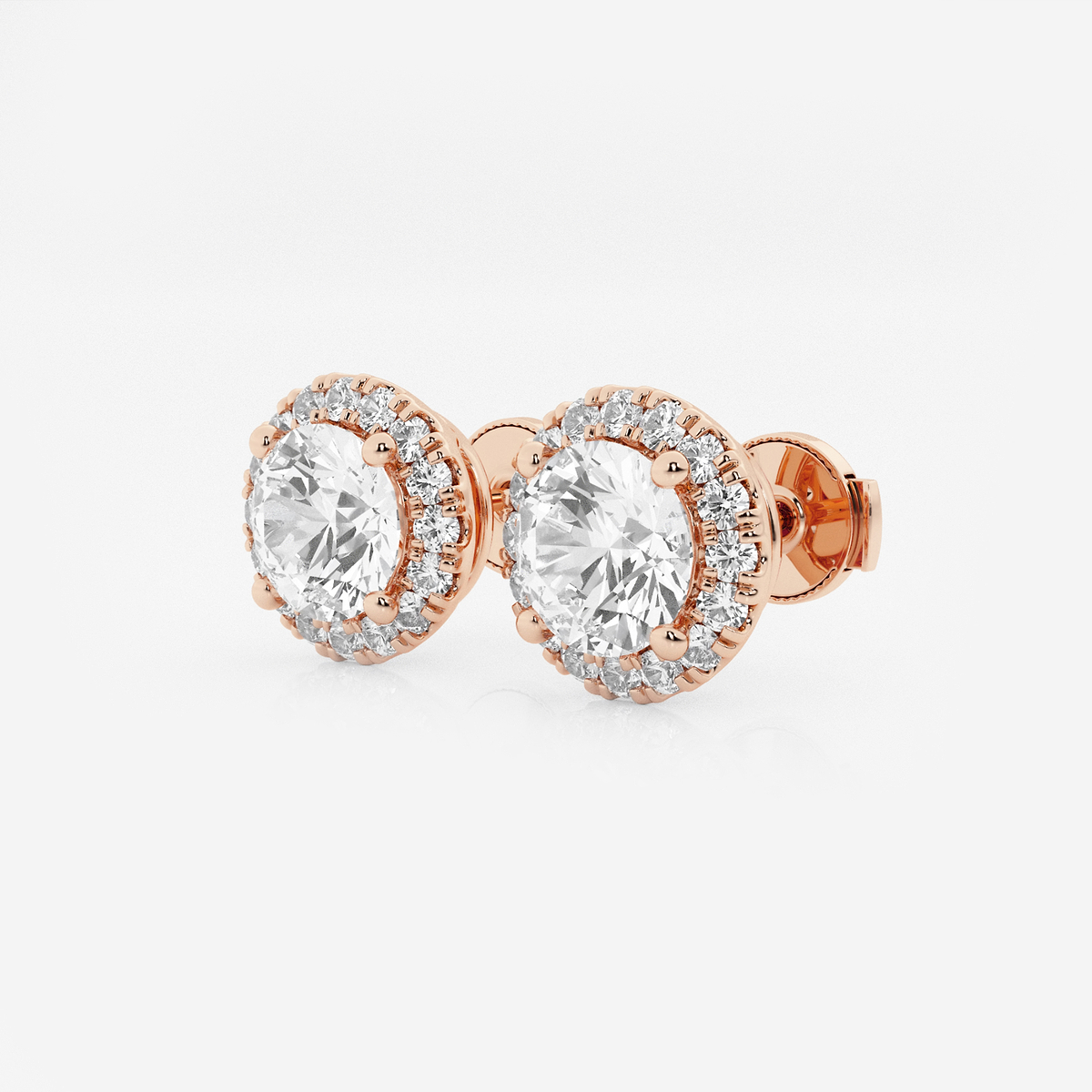 Additional Image 1 for  2 2/5 ctw Round Lab Grown Diamond Halo Certified Stud Earrings