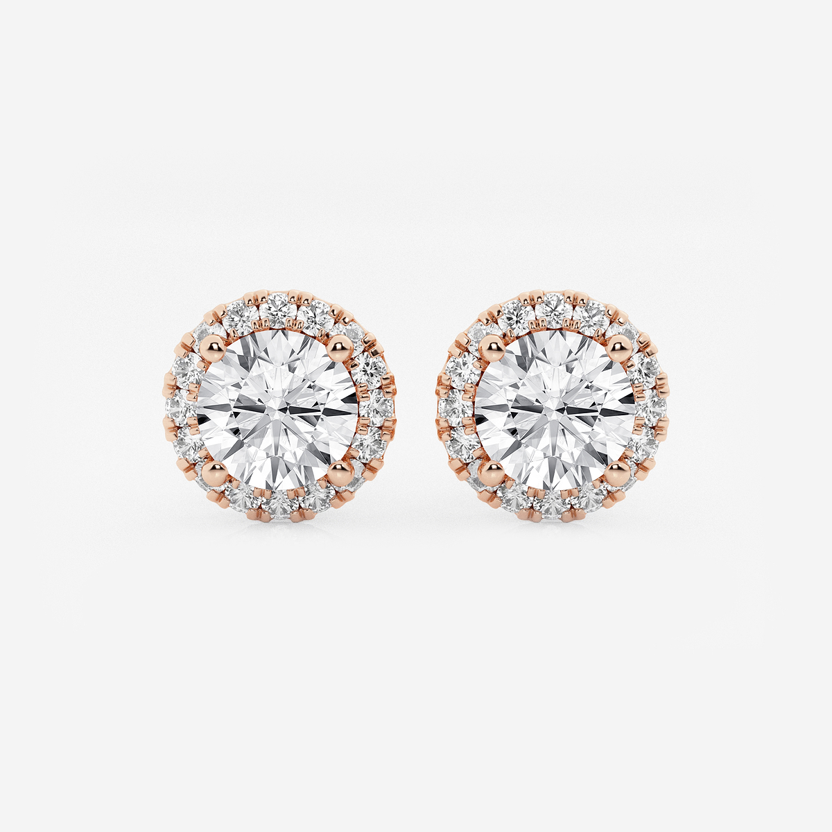 2 2/5 ctw Round Lab Grown Diamond Halo Certified Stud Earrings