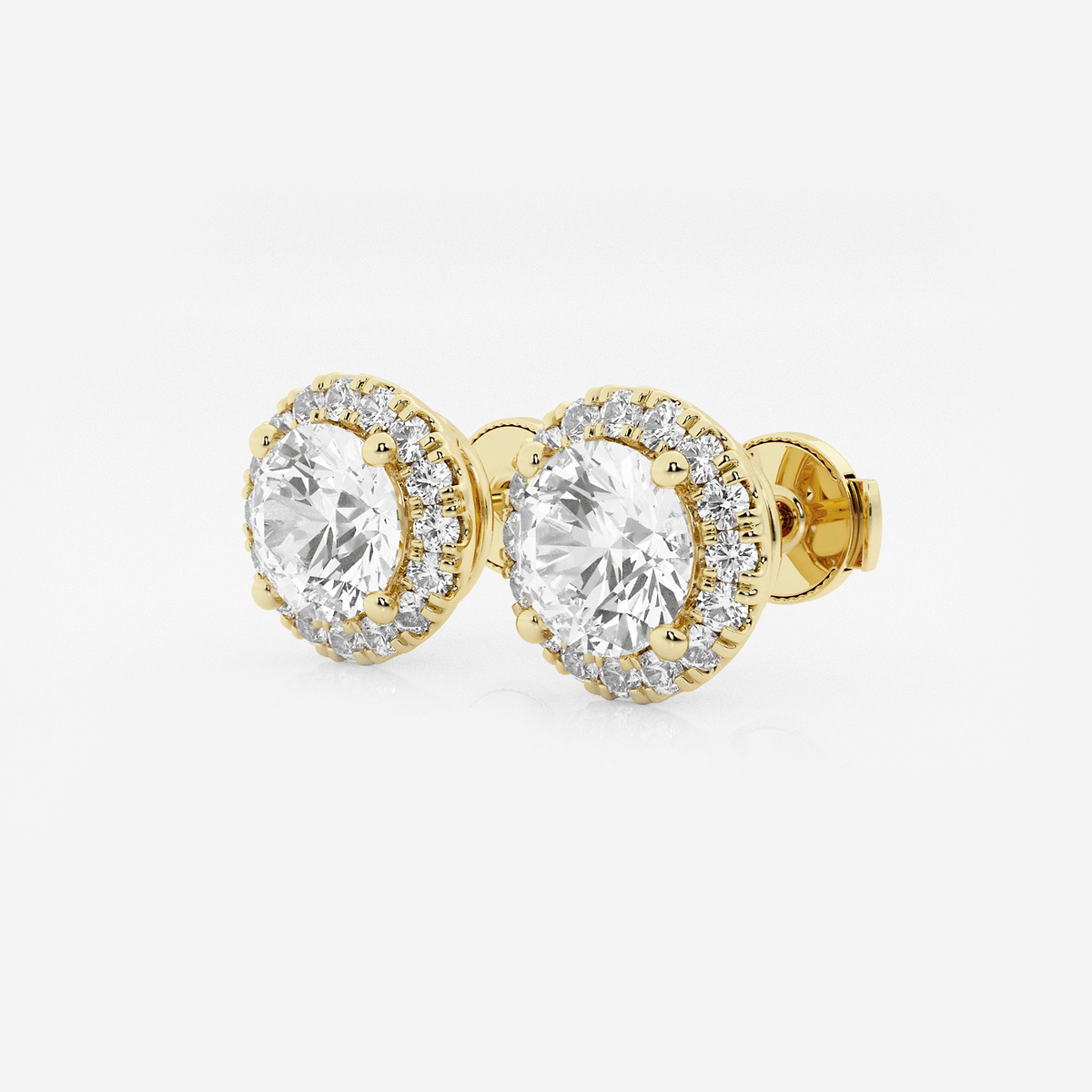 Additional Image 1 for  2 2/5 ctw Round Lab Grown Diamond Halo Certified Stud Earrings