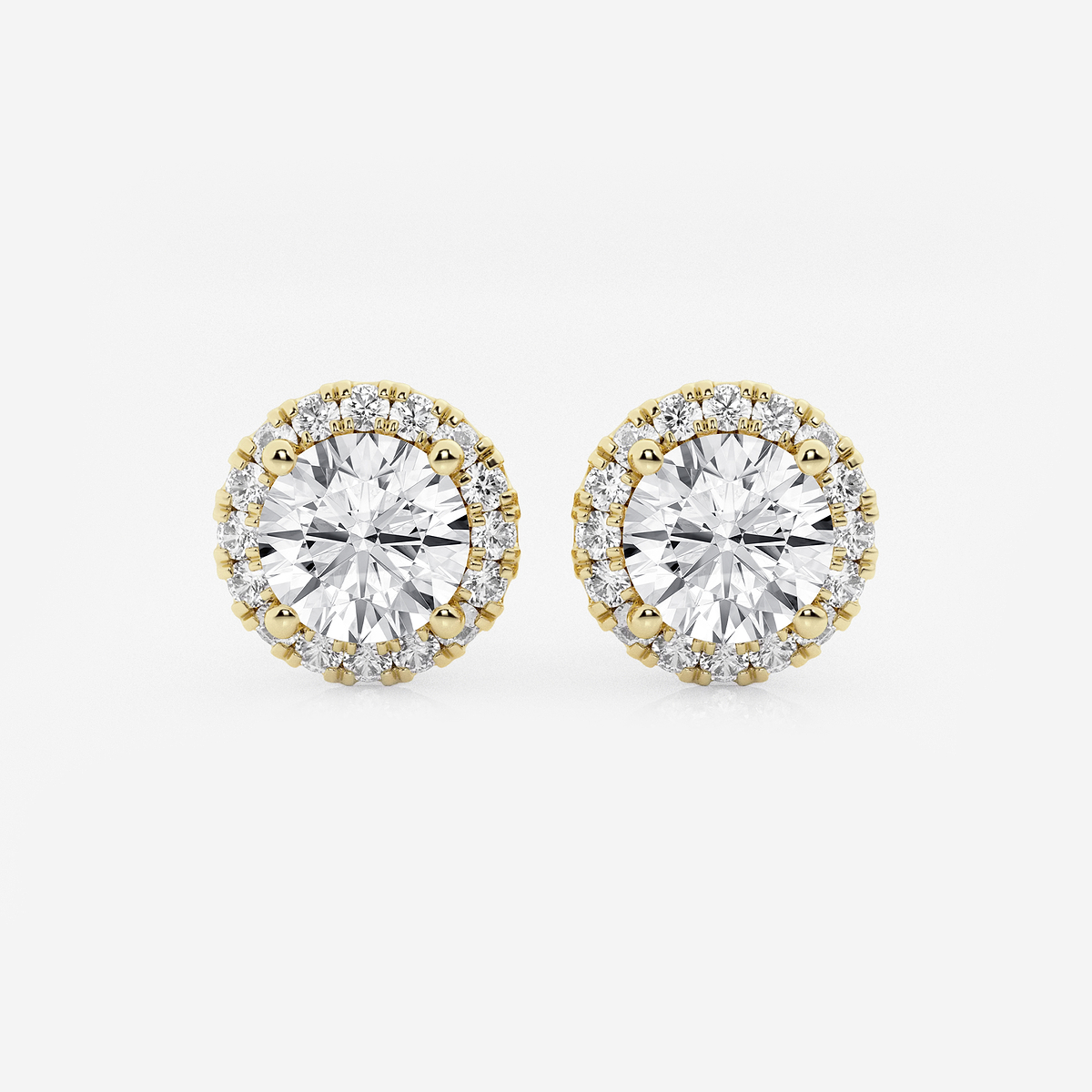 2 2/5 ctw Round Lab Grown Diamond Halo Certified Stud Earrings