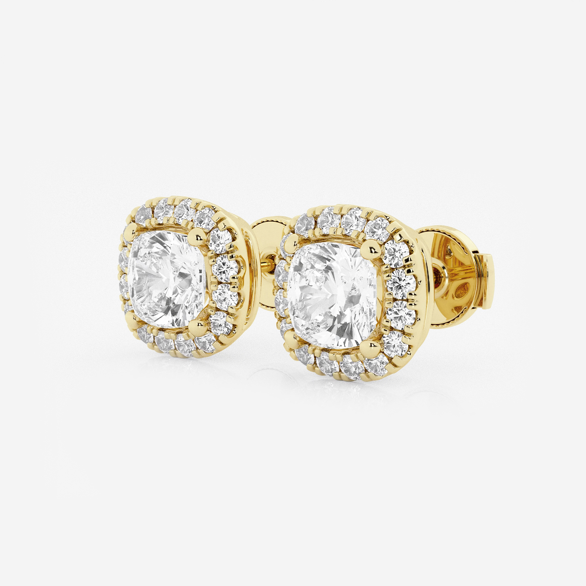 Additional Image 1 for  2 3/8 ctw Cushion Lab Grown Diamond Halo Certified Stud Earrings