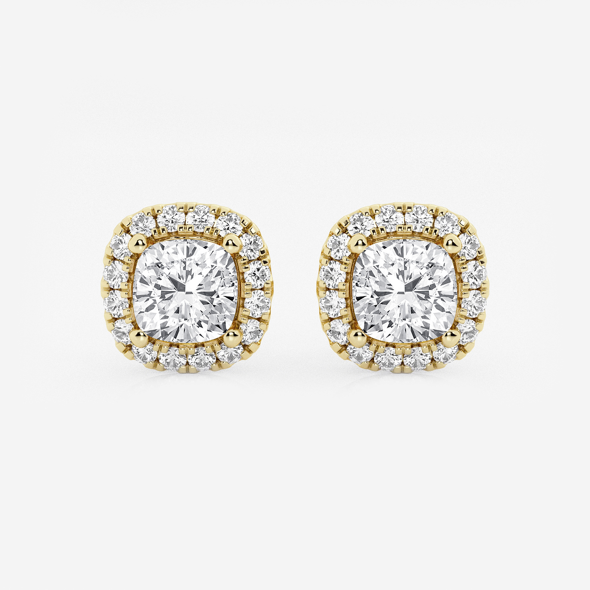 2 3/8 ctw Cushion Lab Grown Diamond Halo Certified Stud Earrings