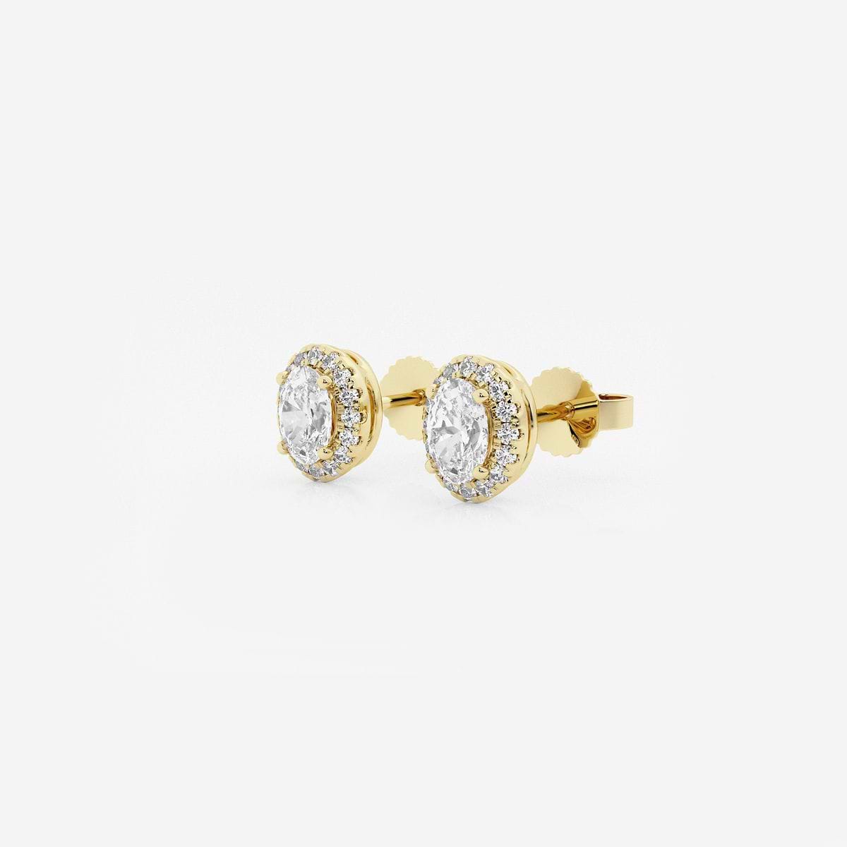 Additional Image 1 for  5/8 ctw Oval Lab Grown Diamond Halo Stud Earrings