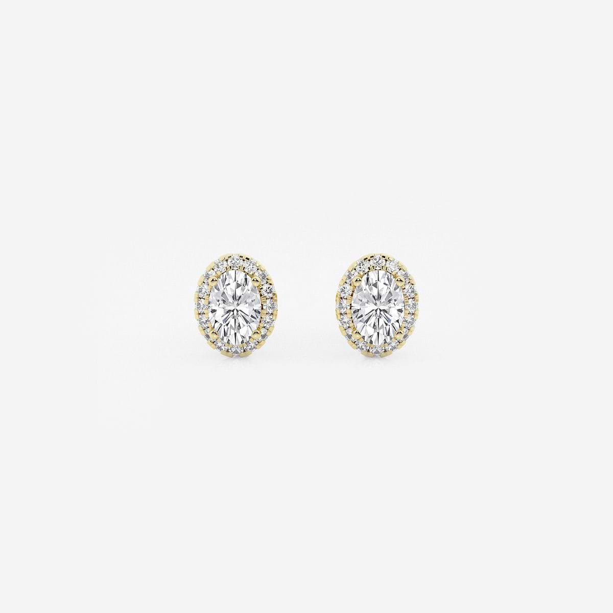 5/8 ctw Oval Lab Grown Diamond Halo Stud Earrings