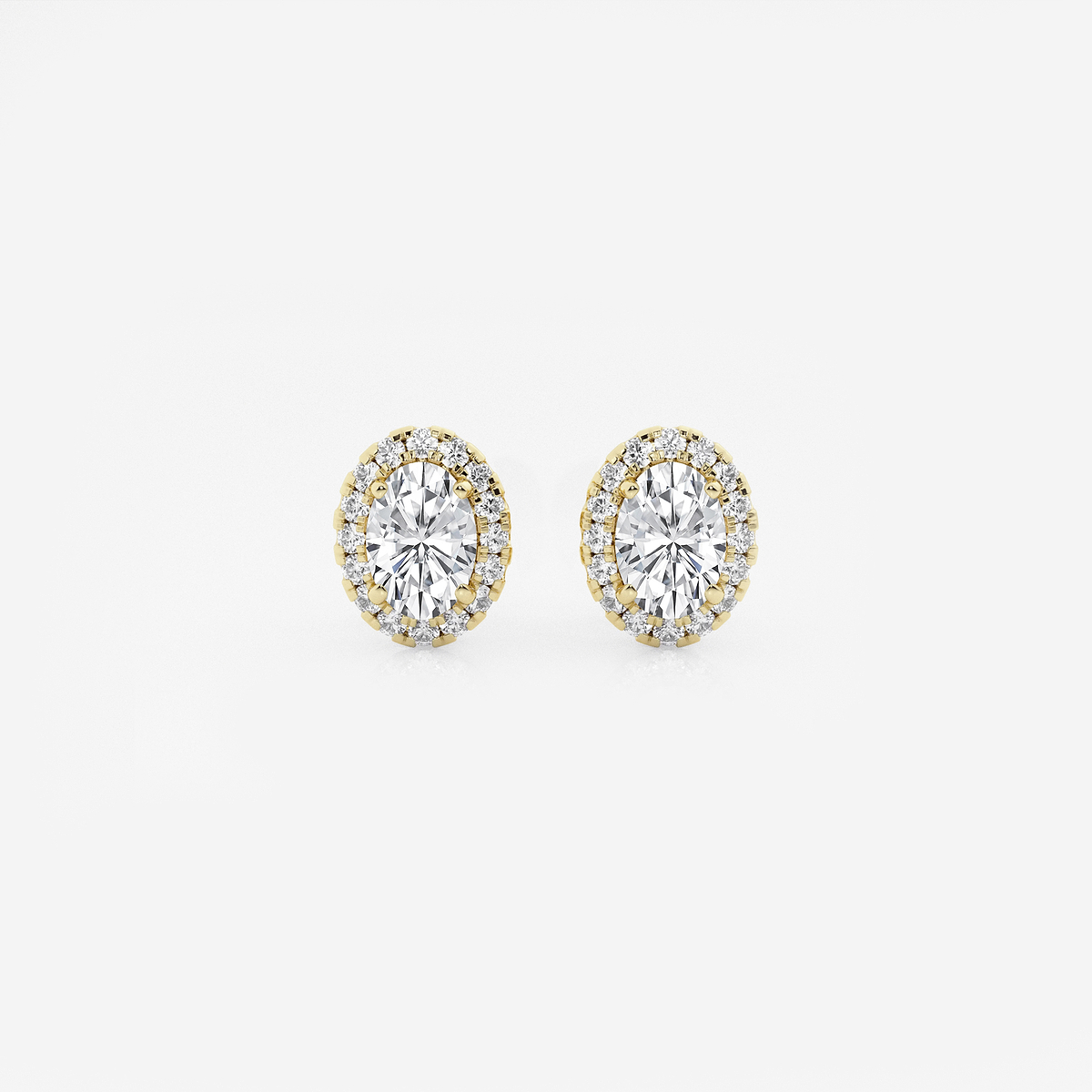 1 1/5 ctw Oval Lab Grown Diamond Halo Stud Earrings