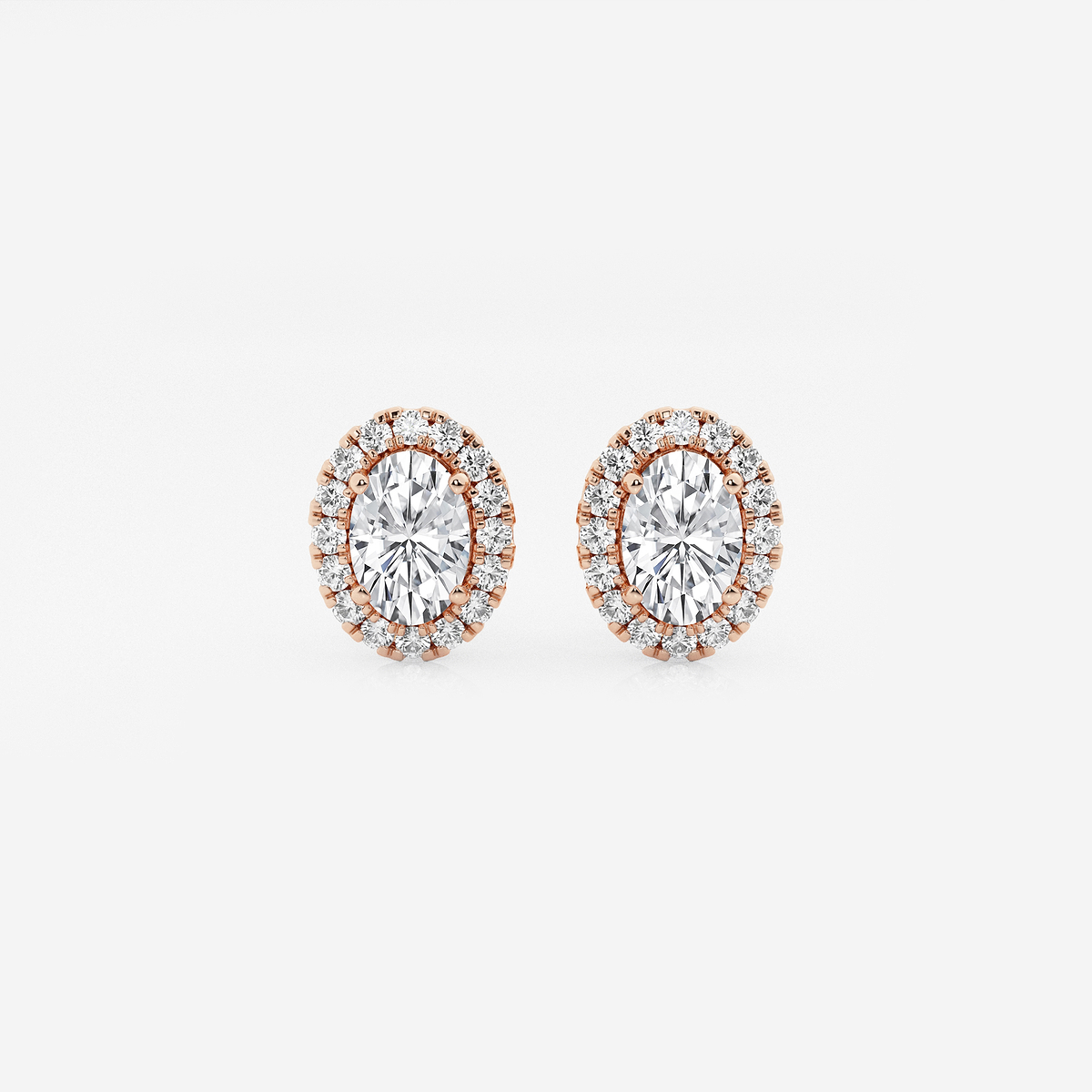 1 7/8 ctw Oval Lab Grown Diamond Halo Stud Earrings